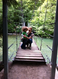 Swinging bridge on the Grove of the Patriarchs Trail